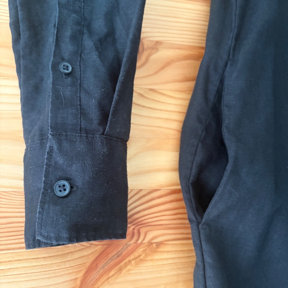 Everlane Black 100% Linen Button Shirt Dress XXS - Picture 9 of 15